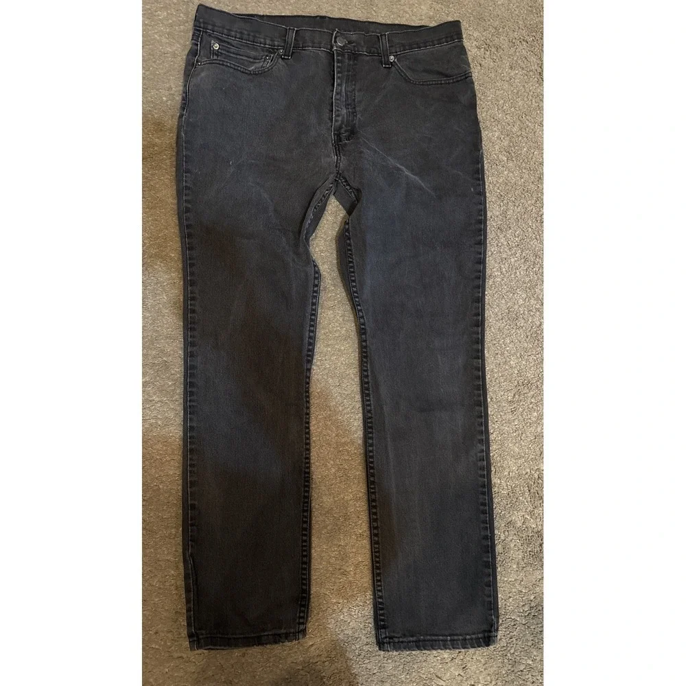 Levis 505 Jeans Mens 36x32 Black Regular Fit Straight Leg Denim Dark Wash 2 Pair
